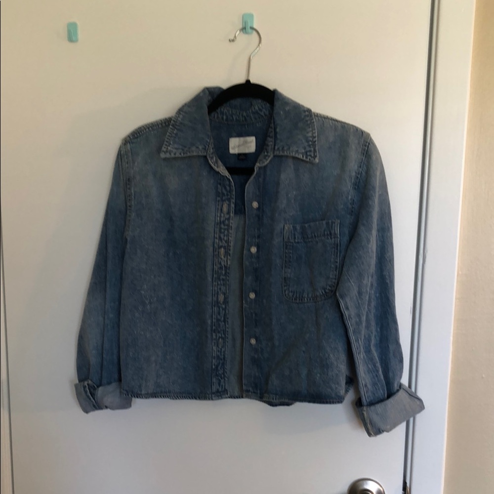 Casual Blue Denim cropped Jacket Universal Thread size small